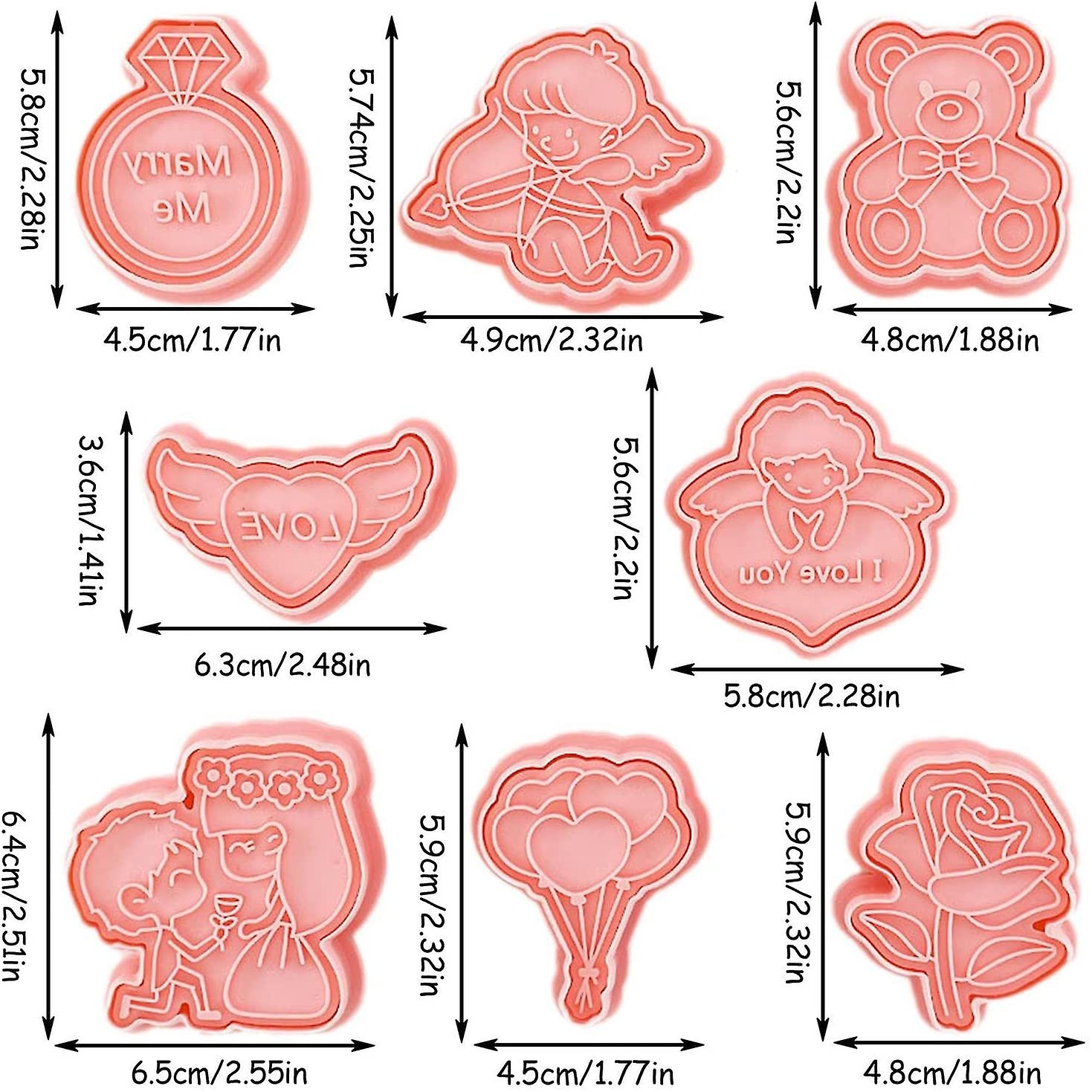 SET. 8 Emporte-pièces théme Amour - Image 4