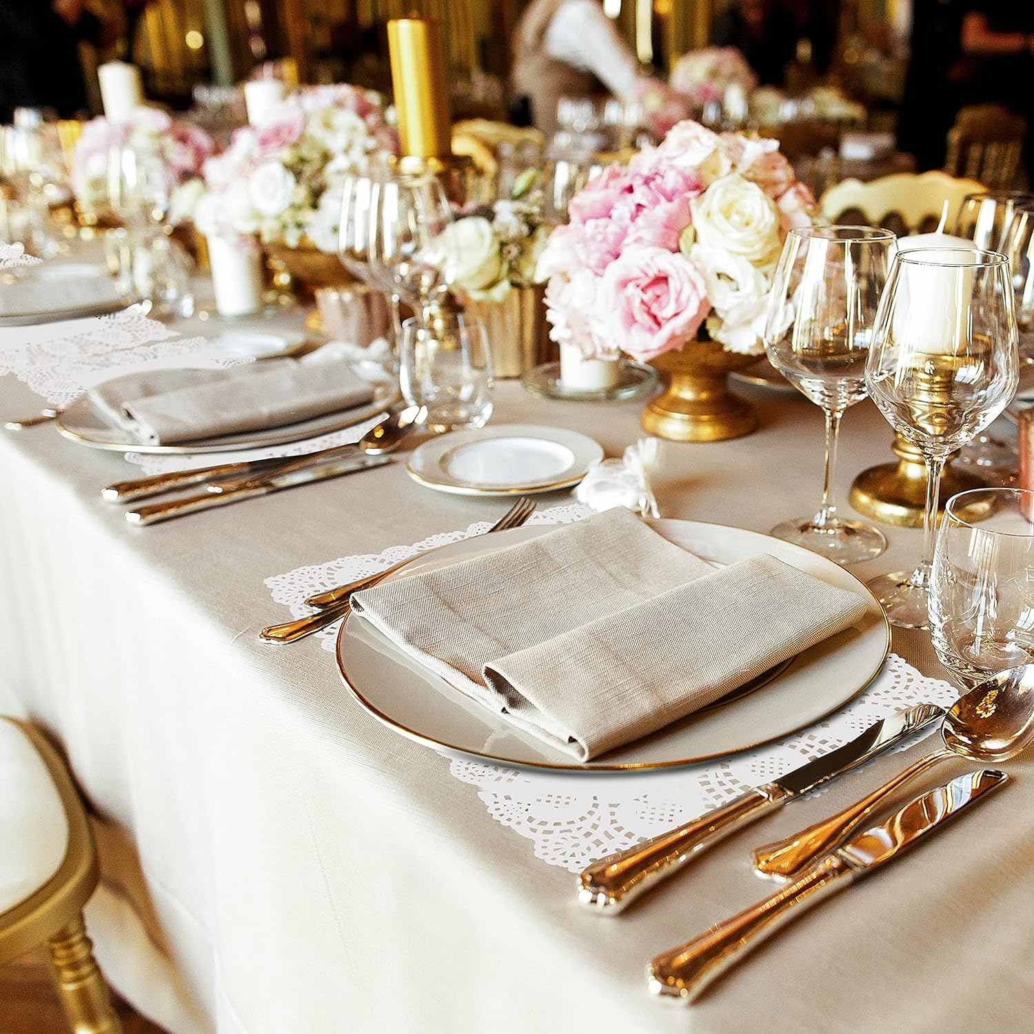 Papier Dentelle Blanc Rectangulaire 12pcs - Image 3