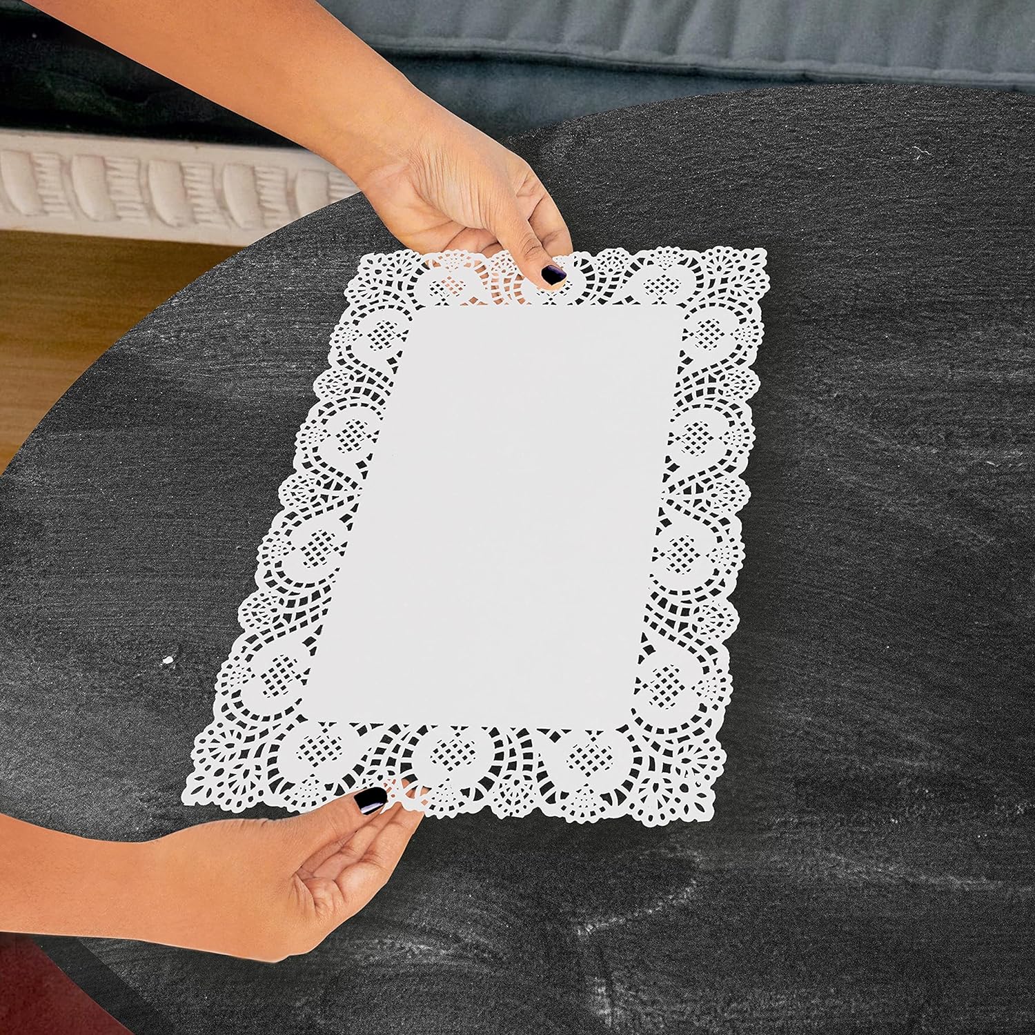 Papier Dentelle Blanc Rectangulaire 12pcs - Image 5