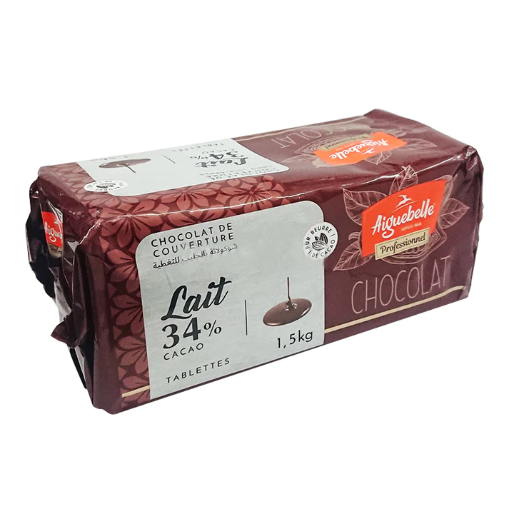 CHOCOLAT COUVERTURE AU LAIT 34 % AIGEUBELLE 1.5KG