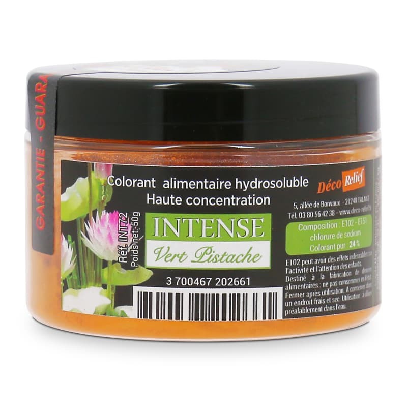 COLORANT ALIMENTAIRE HYDROSOLUBLE INTENSE EN POUDRE – Vert Pistache – 50g