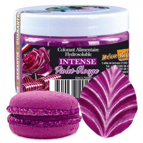 Colorant Alimentaire Hydrosoluble Intense en Poudre Violet Rouge 50gr - Déco Relief