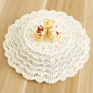 Dentelle Ronde en Papier Blanc 12pcs