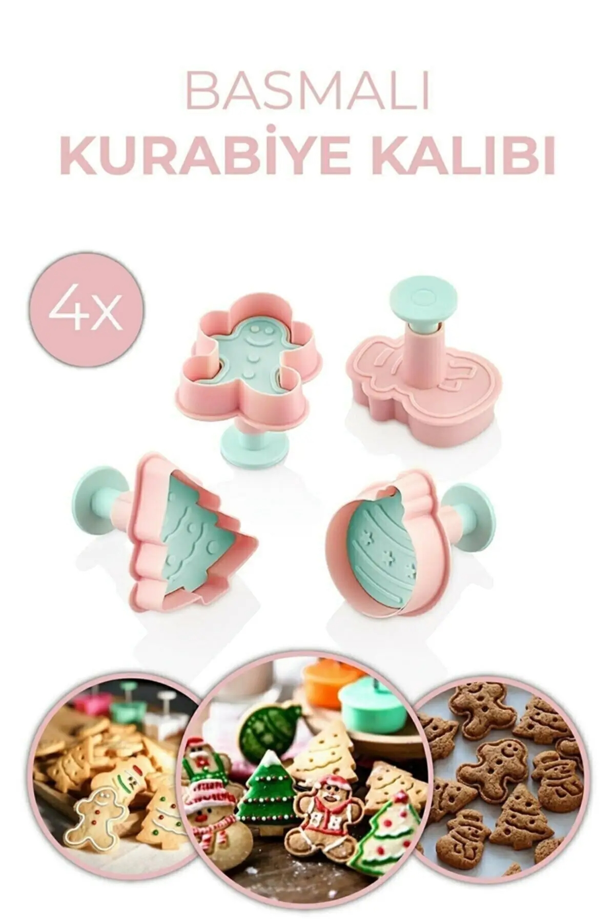 SET. 4 Emporte-piecès avec Poussoir Christmas - Image 5