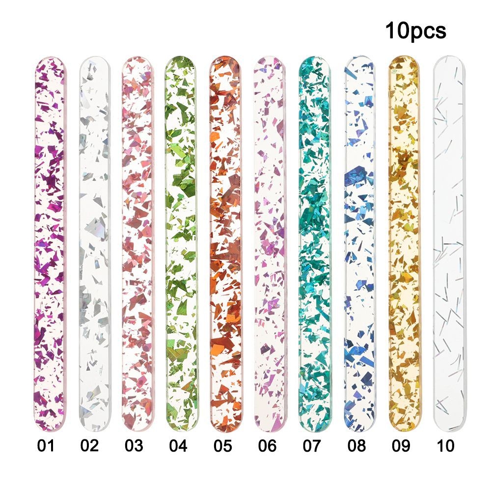 10 bâtonnets de glace en acrylique à paillettes réutilisables 11.5 CM - Image 3