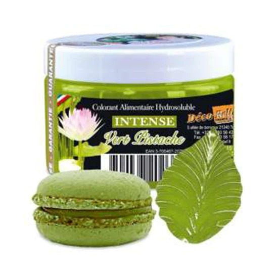 Colorant Alimentaire Hydrosoluble Intense en Poudre Vert Pistache 50gr - Déco Relief