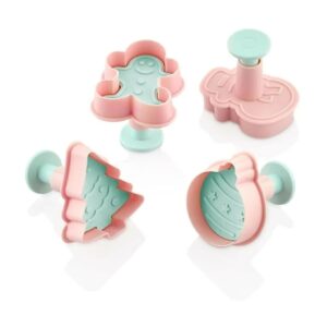 SET. 4 Emporte-piecès avec Poussoir Christmas