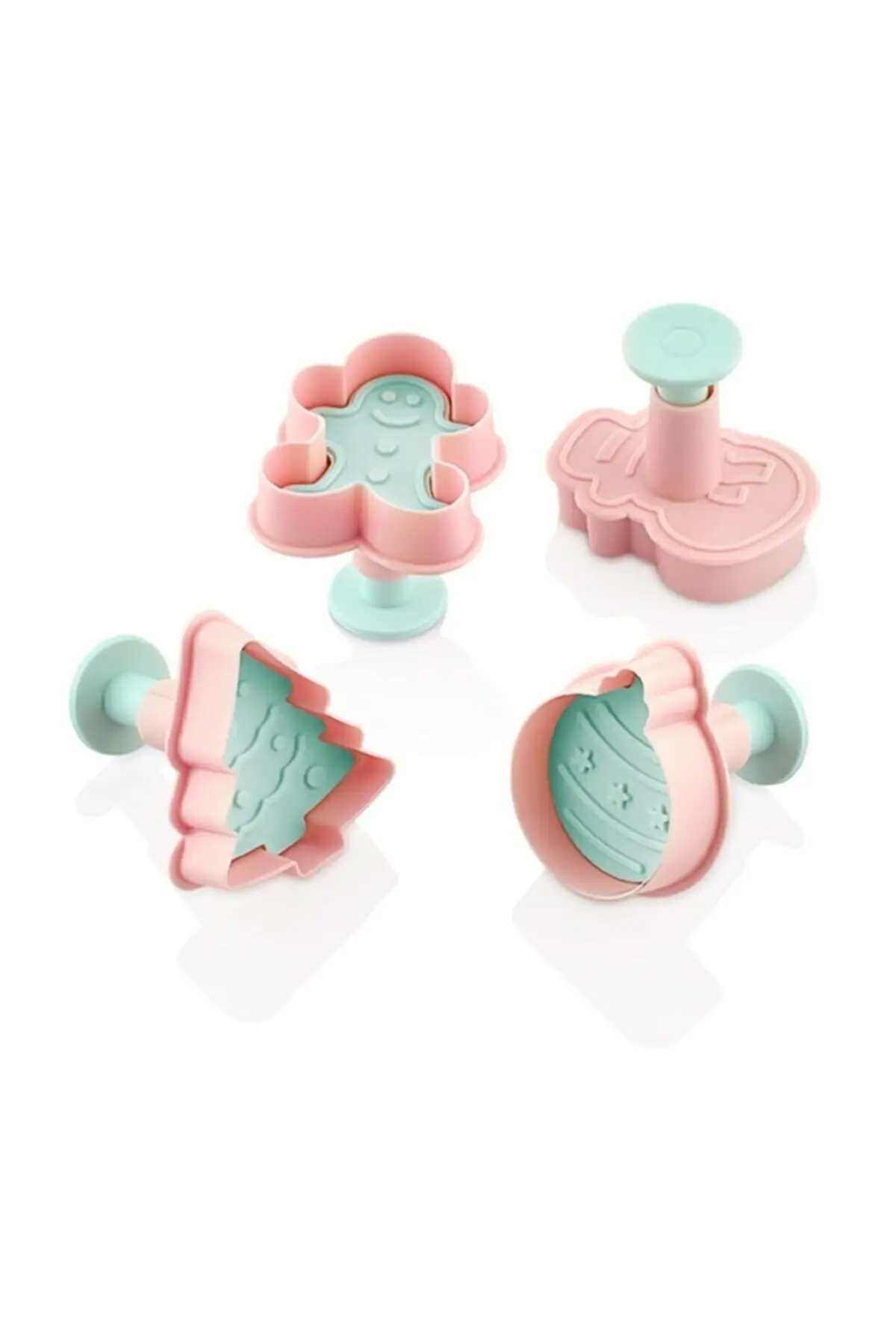 SET. 4 Emporte-piecès avec Poussoir Christmas