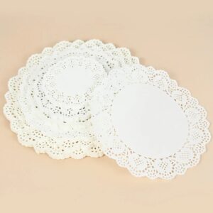 Papier Dentelle Blanc Ronde 9 cm 50 PCs