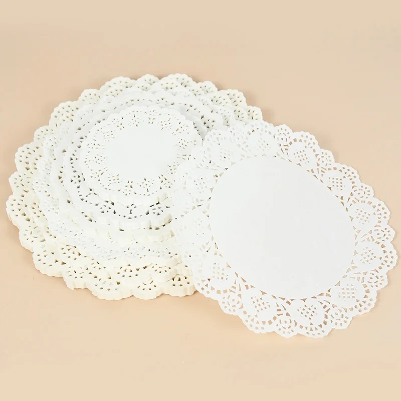 Papier Dentelle Blanc Ronde 9 cm 50 PCs
